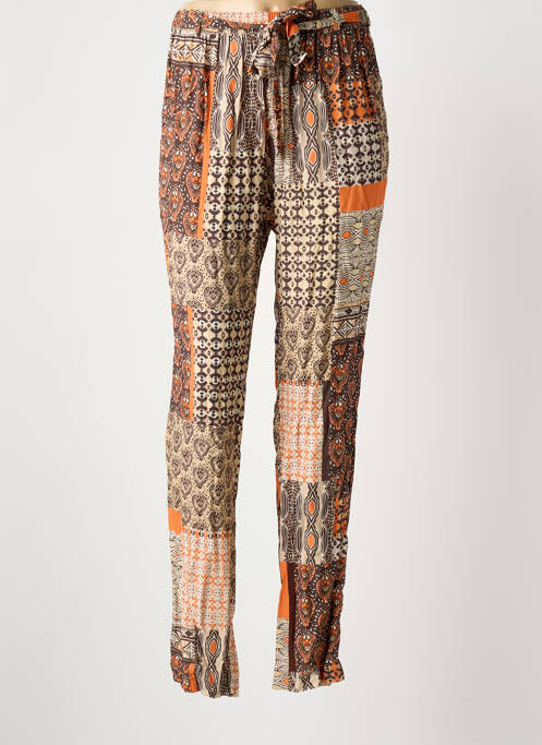 Pantalon slim taille élastique taille normale marron GRIFFON femme