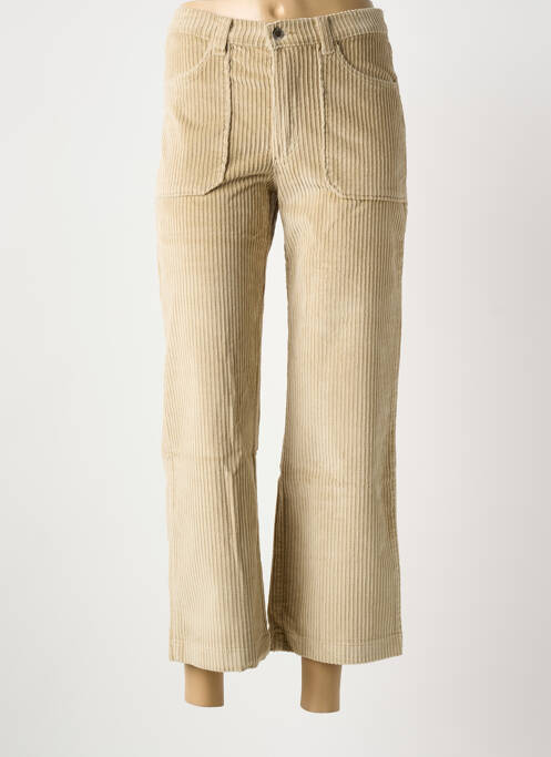 Pantalon 7/8 taille haute taille haute beige WALTRON femme