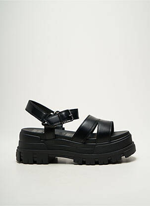 Sandales/nu pieds semi compensé talon de 4 à 6cm noir BUFFALO femme