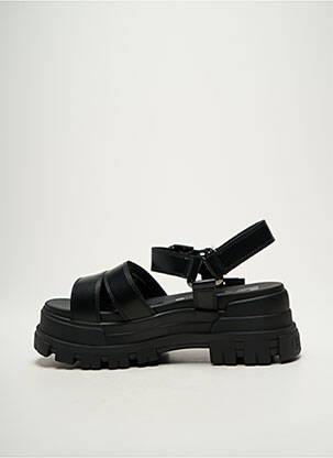 Sandales/nu pieds semi compensé talon de 4 à 6cm noir BUFFALO femme