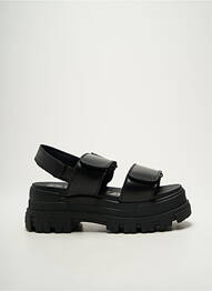 Sandales/nu pieds semi compensé talon de 4 à 6cm noir BUFFALO femme