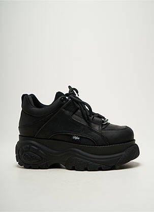 Baskets matière lisse talon de 7 à 9cm noir BUFFALO femme