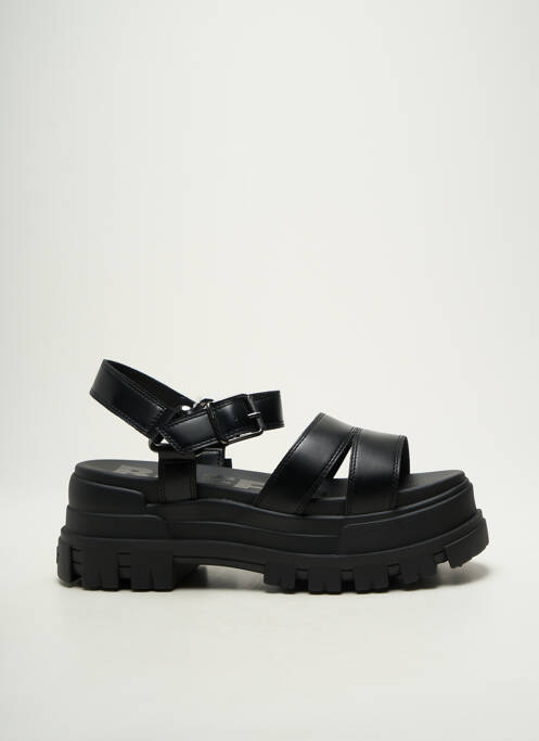 Sandales/nu pieds semi compensé talon de 4 à 6cm noir BUFFALO femme