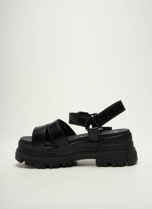 Sandales/nu pieds semi compensé talon de 4 à 6cm noir BUFFALO femme
