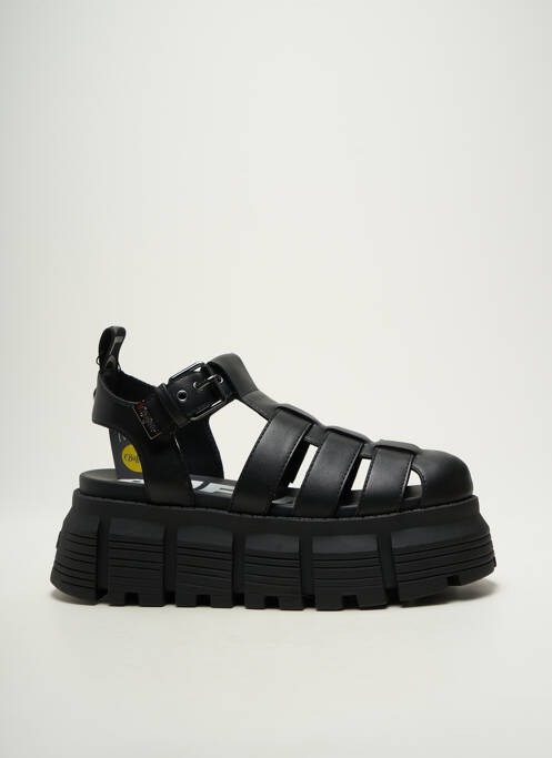 Sandales/nu pieds matière lisse talon de 4 à 6cm noir BUFFALO femme