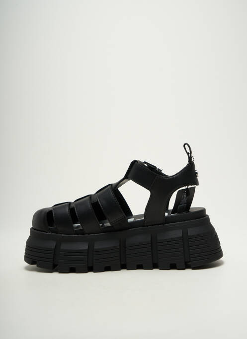 Sandales/nu pieds matière lisse talon de 4 à 6cm noir BUFFALO femme