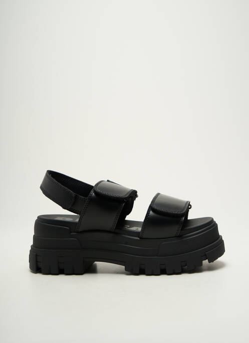 Sandales/nu pieds semi compensé talon de 4 à 6cm noir BUFFALO femme