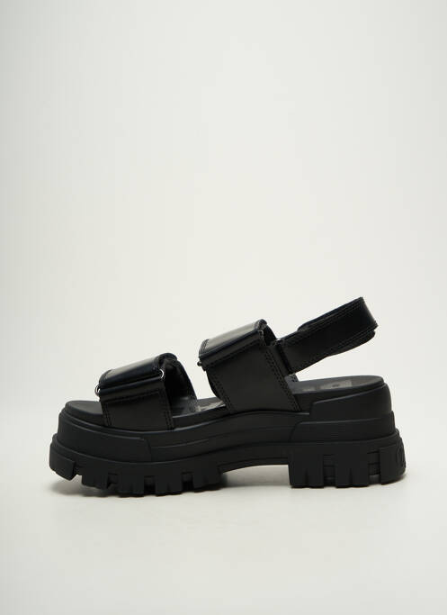 Sandales/nu pieds semi compensé talon de 4 à 6cm noir BUFFALO femme
