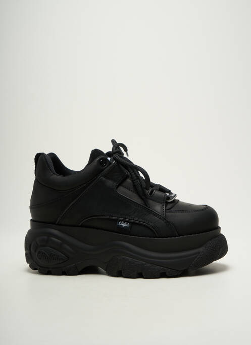 Baskets matière lisse talon de 7 à 9cm noir BUFFALO femme