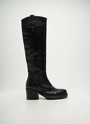 Bottes matière lisse talon de 4 à 6cm noir KEB femme
