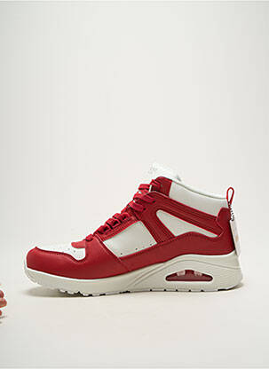 Baskets matière lisse talon de 4 à 6cm rouge SKECHERS femme