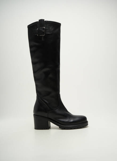 Bottes matière lisse talon de 4 à 6cm noir KEB femme