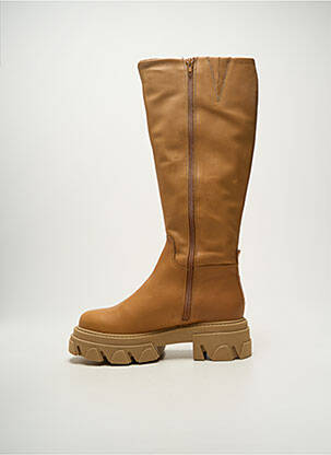 Bottes tissage satiné talon de 4 à 6cm marron STEVE MADDEN femme