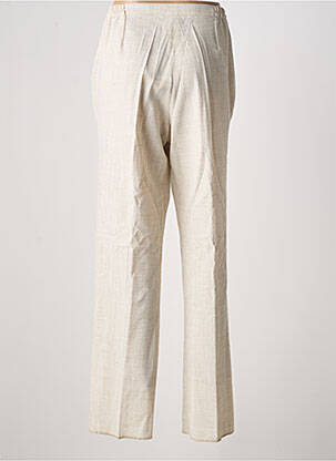Pantalon droit tissage crêpe taille normale beige GRIFFON femme
