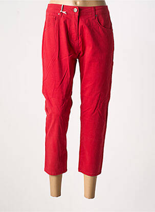 Pantacourt stretch taille normale rouge GRIFFON femme
