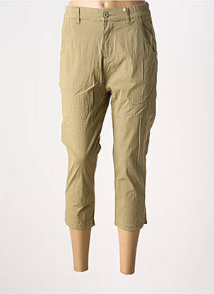 Pantacourt stretch taille normale vert GRIFFON femme