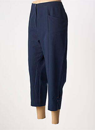 Pantacourt coupe droite taille normale bleu GRIFFON femme