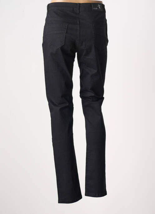 Pantalon slim tissage popeline taille normale noir GRIFFON femme