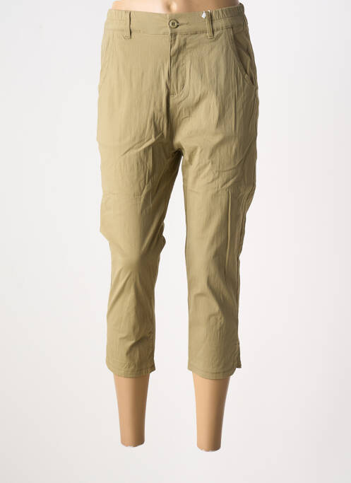 Pantacourt stretch taille normale vert GRIFFON femme