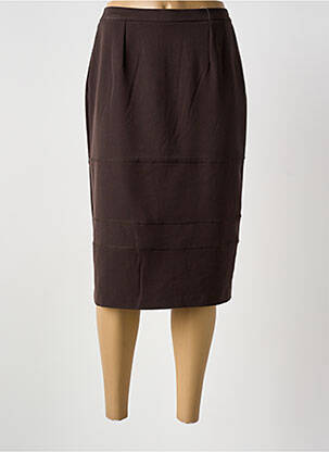 Jupe mi-longue taille à pinces marron GRIFFON femme