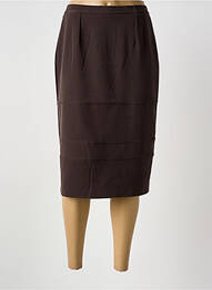 Jupe mi-longue taille à pinces marron GRIFFON femme