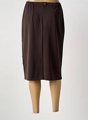 Jupe mi-longue taille à pinces marron GRIFFON femme