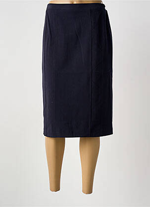 Jupe mi-longue taille à pinces bleu GRIFFON femme