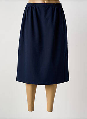 Jupe mi-longue coupe droite bleu GRIFFON femme