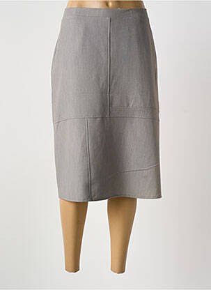 Jupe mi-longue taille à pinces gris GRIFFON femme