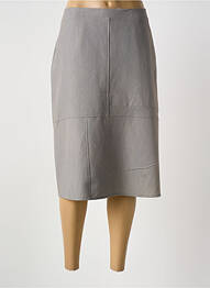 Jupe mi-longue taille à pinces gris GRIFFON femme