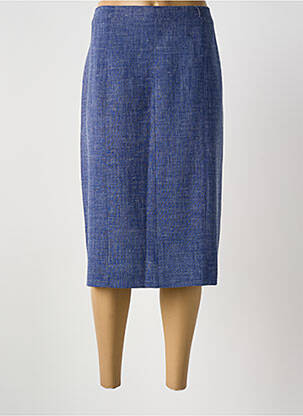 Jupe mi-longue taille à pinces bleu GRIFFON femme