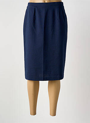 Jupe mi-longue taille à pinces bleu GRIFFON femme