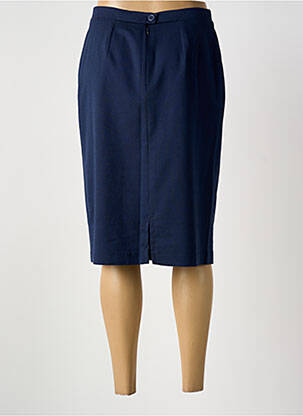 Jupe mi-longue taille à pinces bleu GRIFFON femme