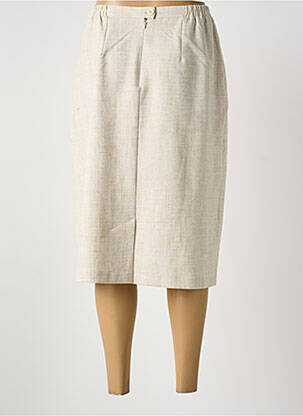 Jupe mi-longue taille à pinces beige GRIFFON femme