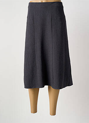 Jupe mi-longue taille à pinces gris GRIFFON femme
