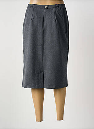 Jupe mi-longue taille à pinces gris GRIFFON femme