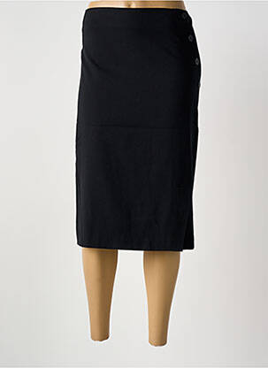Jupe mi-longue coupe droite noir GRIFFON femme