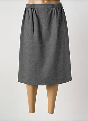 Jupe mi-longue coupe droite gris GRIFFON femme