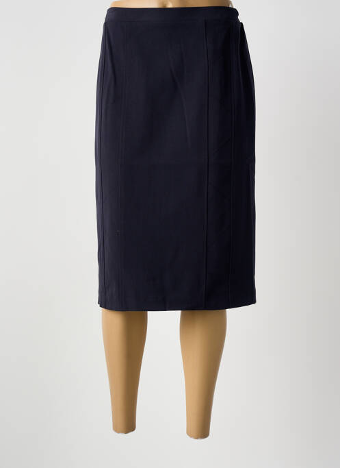 Jupe mi-longue taille à pinces bleu GRIFFON femme