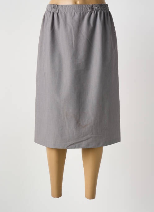 Jupe mi-longue coupe droite gris GRIFFON femme