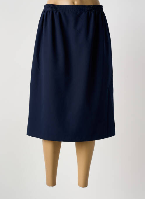 Jupe mi-longue coupe droite bleu GRIFFON femme