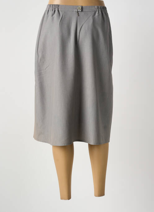 Jupe mi-longue taille à pinces gris GRIFFON femme