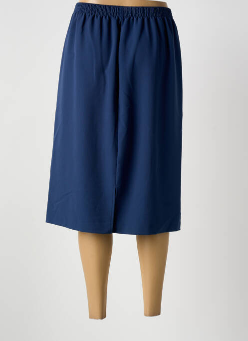 Jupe mi-longue taille à pinces bleu GRIFFON femme