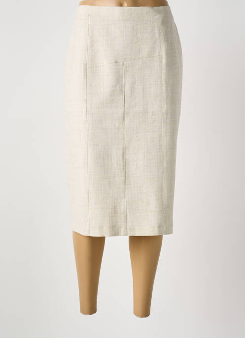 Jupe mi-longue taille à pinces beige GRIFFON femme