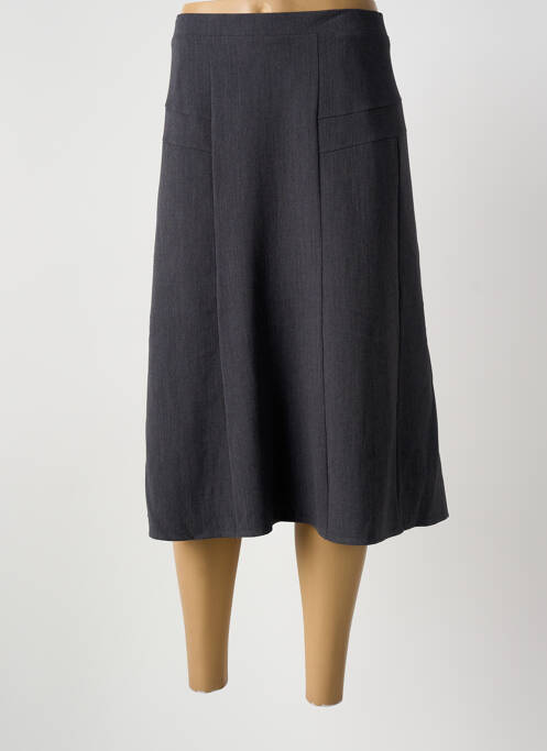 Jupe mi-longue taille à pinces gris GRIFFON femme