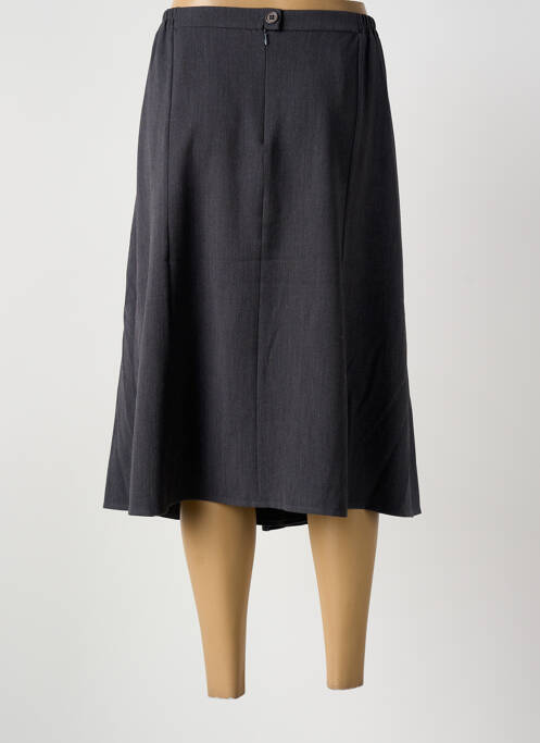 Jupe mi-longue taille à pinces gris GRIFFON femme