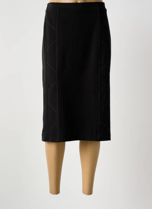 Jupe mi-longue taille à pinces noir GRIFFON femme