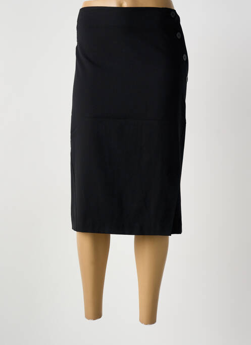 Jupe mi-longue coupe droite noir GRIFFON femme