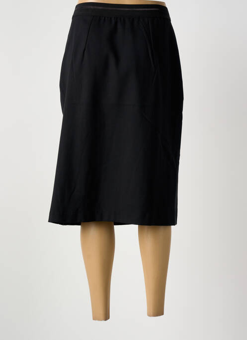 Jupe mi-longue coupe droite noir GRIFFON femme