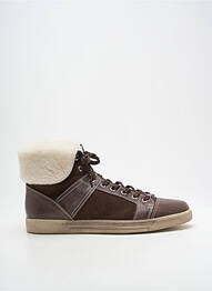 Baskets fourrée bout rond marron GINO-B homme